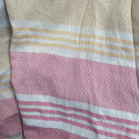 Tribe Alive Pink Tan Cotton Caftan OS Cover up - Picture 3 of 4